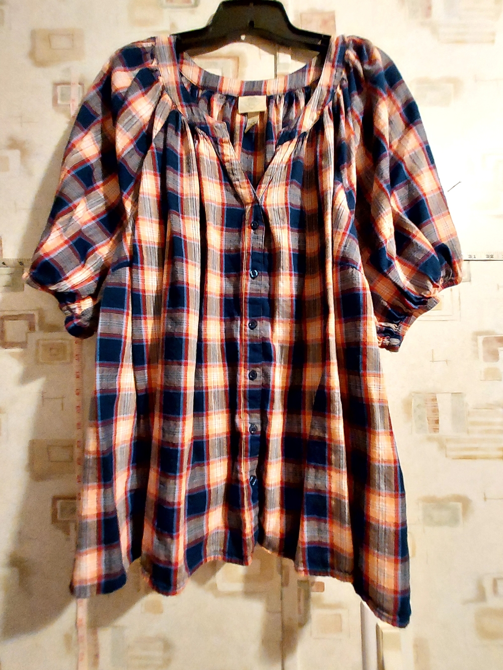 St John's Bay Plaid Tunic Cotton Size 3X Like New